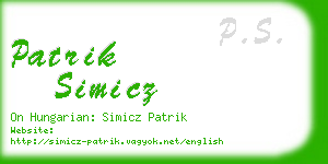 patrik simicz business card